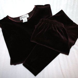 Wine Velour Tunic & Leggings Set
